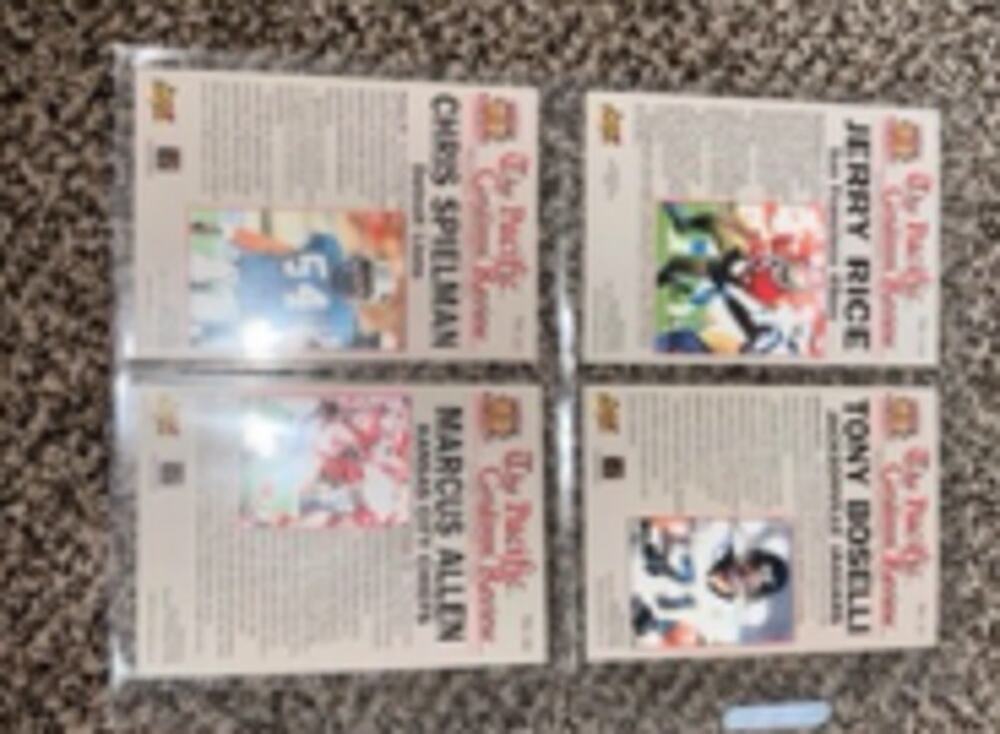 1995 Pacific Jerry Rice Marcus Allen Tony Boselli RC Spielman 4 Card Lot List
